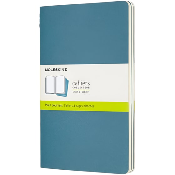 Σημειωματάριο Moleskine Cahier Plain Large Μπλε (3 Τεμάχια) image 0