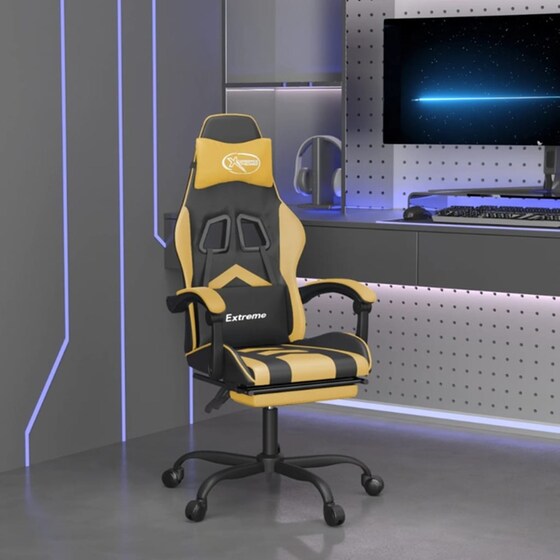 Καρέκλα Μασάζ Gaming VIDAXL Καρέκλα με Υποπόδιο από Τεχνητό Δέρμα - Μαύρο image 9