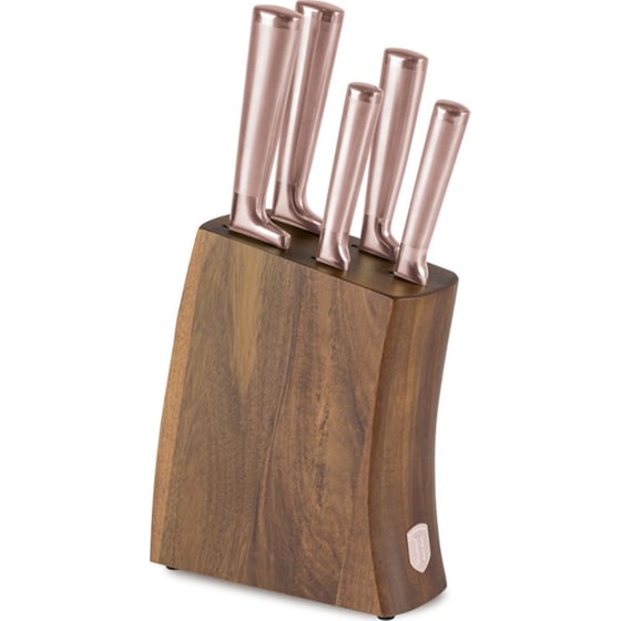 Σετ Μαχαίρια Berlinger Haus Rose Gold Collection από Ανοξείδωτο Ατσάλι με Βάση Ακακίας 6 Τμχ image 1