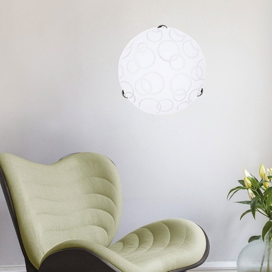 Φωτιστικό Πλαφονιέρα Eurolamp Leia 145-22401 από Μέταλλο/Γυαλί - Λευκό image 1