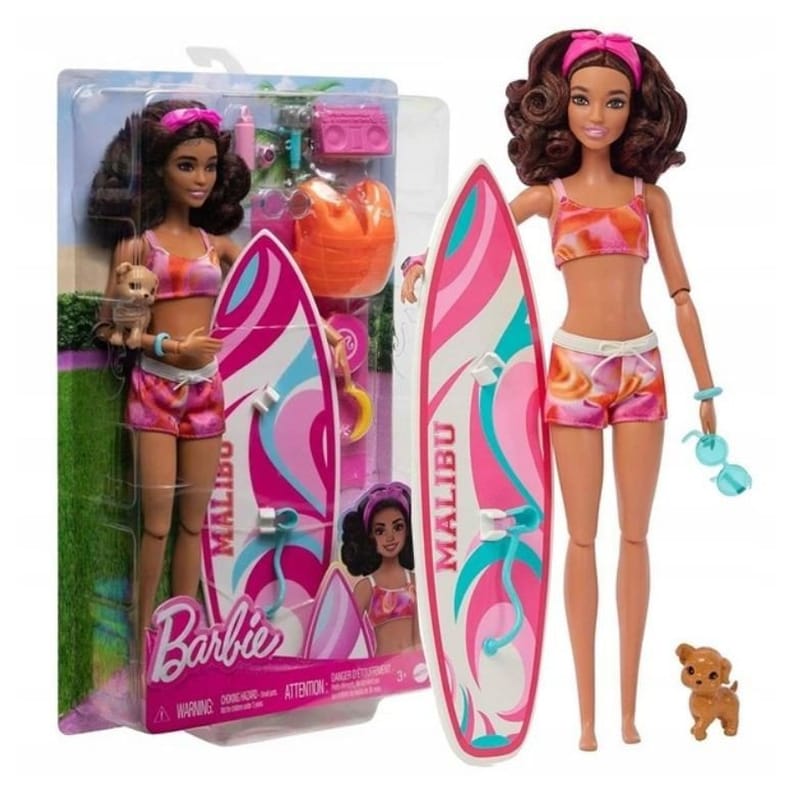 Κούκλα Barbie Beach Με Σανίδα Σερφ