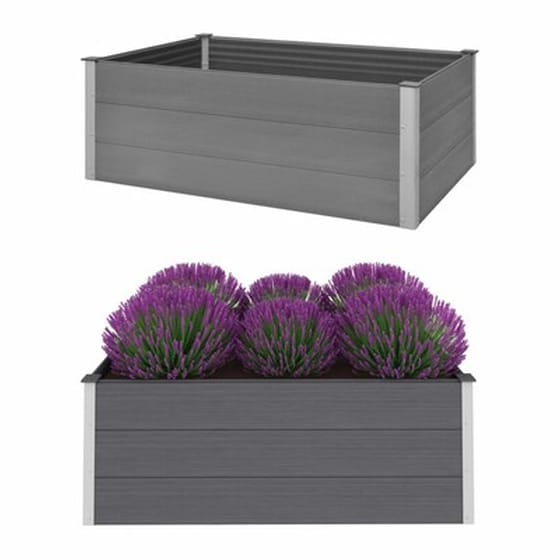 Vidaxl Ζαρντινιέρα Υπερυψωμένη Γκρι 150 X 100 X 54 Εκ. Από Wpc image 1