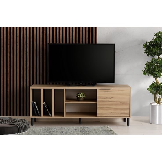 Έπιπλο Τηλεόρασης Sondrio από Μοριοσανίδα 140x40x55cm - Καφέ image 1