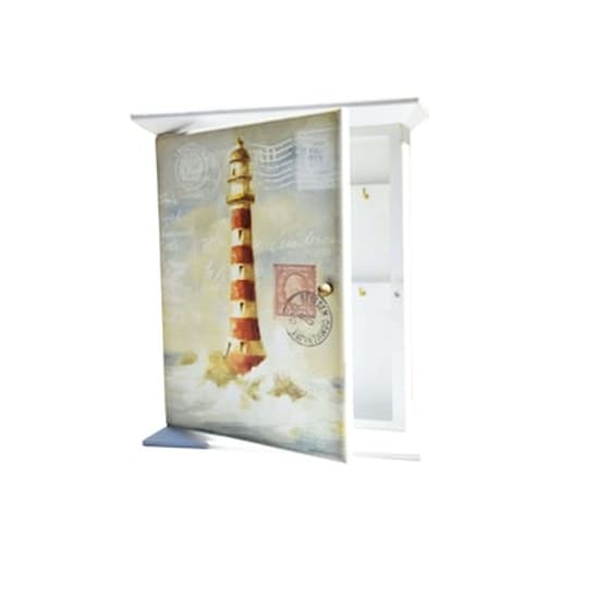 Κλειδοθήκη Ξύλινη Με Κόκκινο Φάρο 6 Θέσεων Lighthouse Key Storage Holder Case 6 Positions image 0