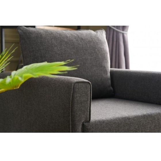 Πολυθρόνα Sestria 24mall από Ξύλο/Ύφασμα 82x81x85 cm - Ανθρακί image 3