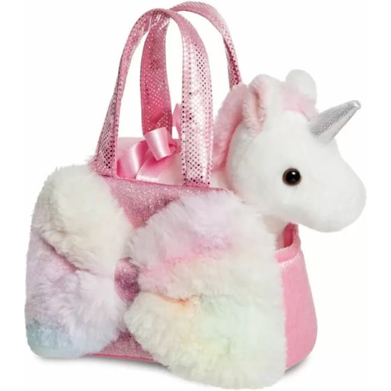 Λούτρινο AURORA Fancy Pals Pink Bow Unicorn Μονόκερος σε Τσαντάκι (20cm) image 0