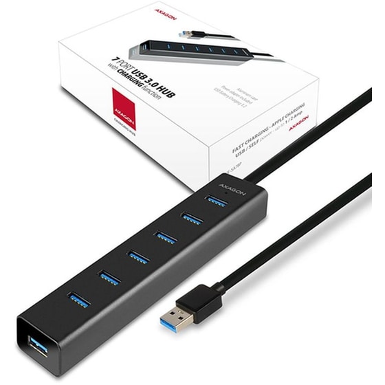 Axagon HUE-SA7BP USB Hub 7 σε 1 USB-A - Μαύρο image 8