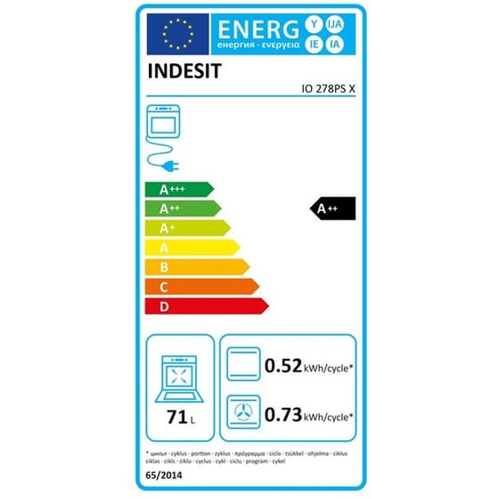 INDESIT IO 278PS X 71 Lt Inox Εντοιχιζόμενος Φούρνος Άνω Πάγκου image 5