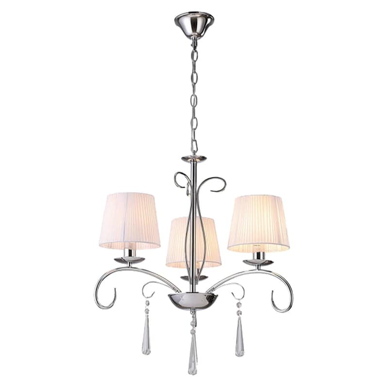 HOMELIGHTING Πολυέλαιος Οροφής Homelighting Flaren 77-8195 Μεταλλικός 61x61x58 cm - Χρώμιο/Λευκός