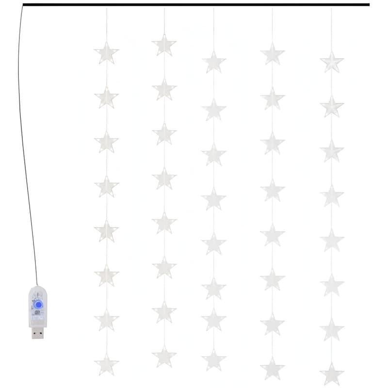 Χριστουγεννιάτικα Λαμπάκια VidaXL Κουρτίνα 200 Led 96cm - Λευκό Ψυχρό