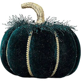 Διακοσμητική Κολοκύθα Eurolamp Green Velvet 600-45566  από Ύφασμα Φ15x12 cm - Πράσινο