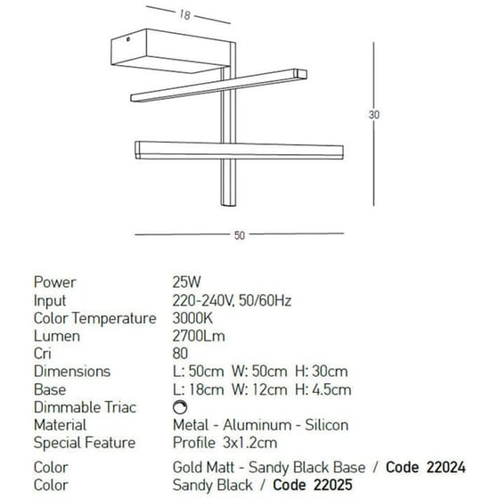 Φωτιστικό Πλαφονιέρα Led Dimmable Zambelis 22025 από Αλουμίνιο - Μαύρο image 1