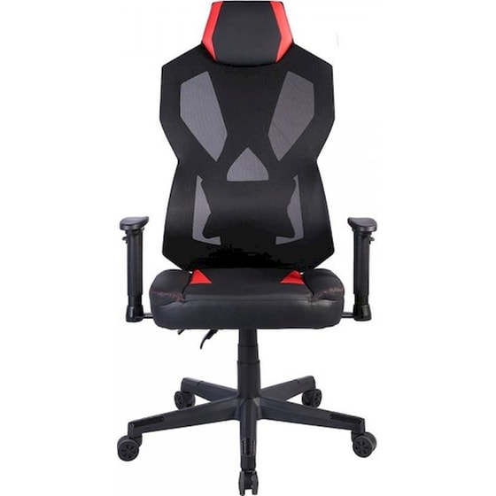 Καρέκλα Γραφείου/ Gaming 24Mall Raider Pro LED RGB από Ύφασμα Mesh - Μαύρο/ Κόκκινο image 2