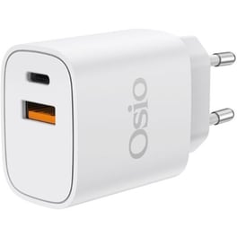 Osio Φορτιστής Χωρίς Καλώδιο με Θύρα USB-A και Θύρα USB-C 20W - Λευκό