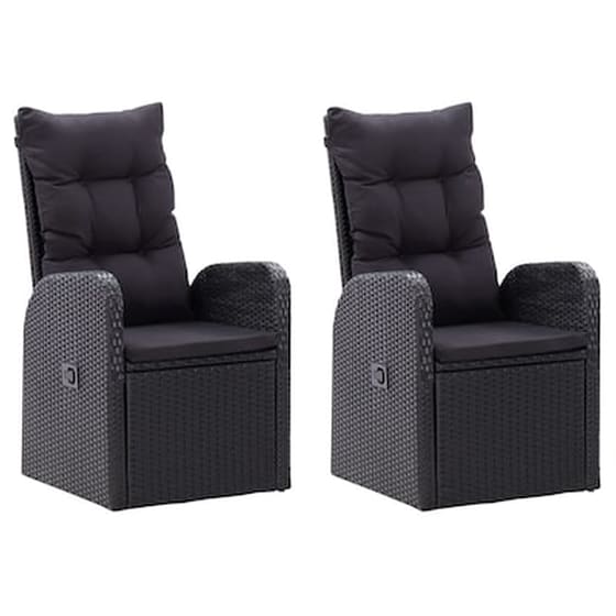 Vidaxl Σετ Τραπεζαρίας Κήπου 3 Τεμαχίων Μαύρο image 2