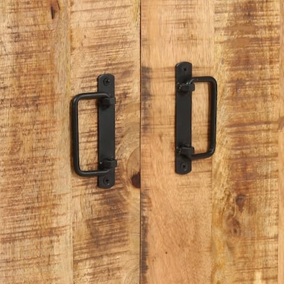 Βιβλιοθήκη VidaXL από Μέταλλο με 2 Πόρτες 124x30x180 cm - Φυσικό/ Μαύρο image 2