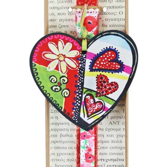 Λαμπάδα SYNCHRONIA Καρδιά Bloom Βεραμάν image 1