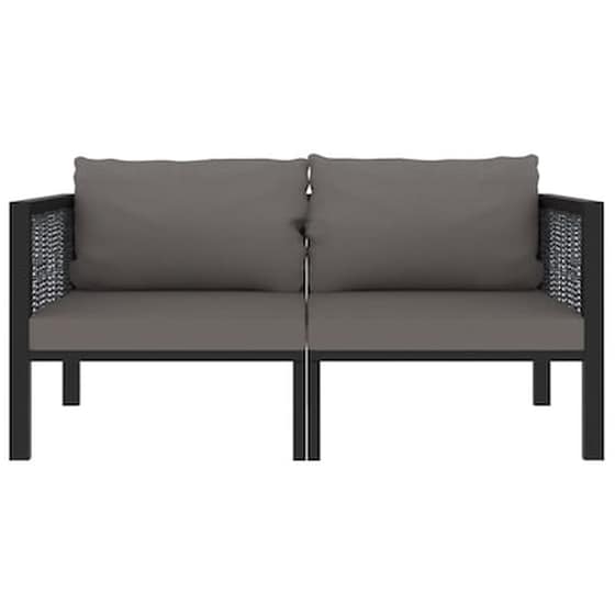 Καναπές VidaXL Διθέσιος με Μαξιλάρια από Συνθετικό Ρατάν 136x68x64 cm - Ανθρακί image 2