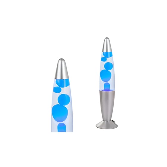 Διακοσμητικό Φωτιστικό Aria Trade Λάμπα Λάβας Πλαστικό 8.5x34.5 cm - Μπλέ image 2