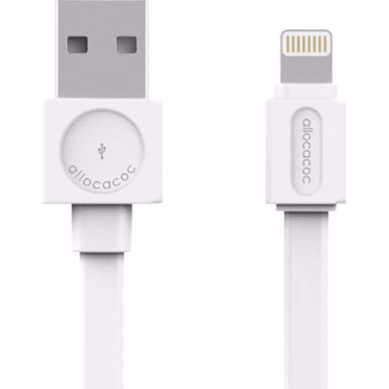 ALLOCACOC Καλώδιο δεδομένων Allocacoc Flat USB to Lightning 1.5m - White