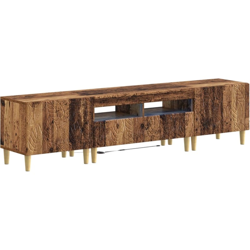 Έπιπλο Τηλεόρασης VidaXL DELFT με LED 3 τμχ 178 x 35 x 43 cm - Παλαιωμένο Ξύλο