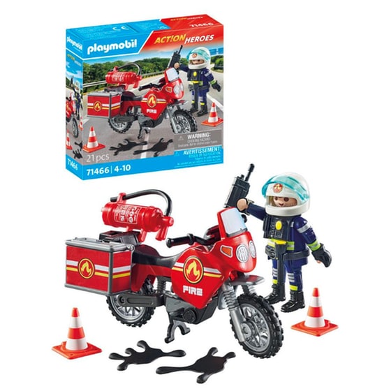 PLAYMOBIL® Action Heroes Πυροσβέστης με Μοτοσικλέτα (71466) image 6