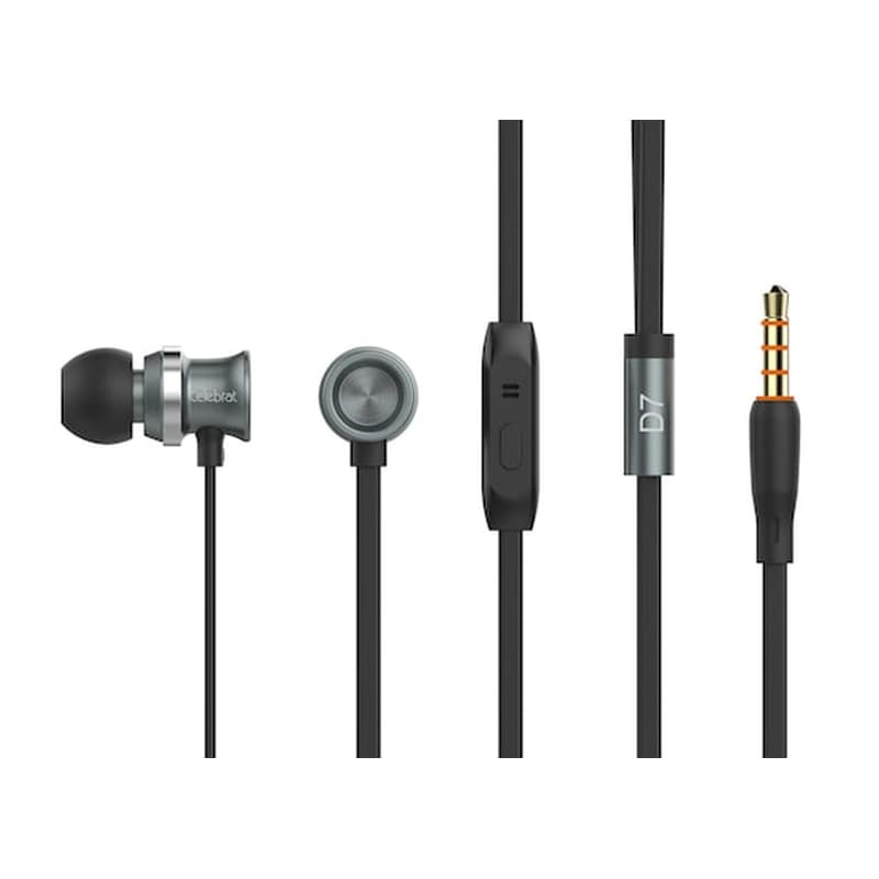 CELEBRAT Ακουστικά Handsfree Celebrat D7 3.5mm Jack - Μαύρο