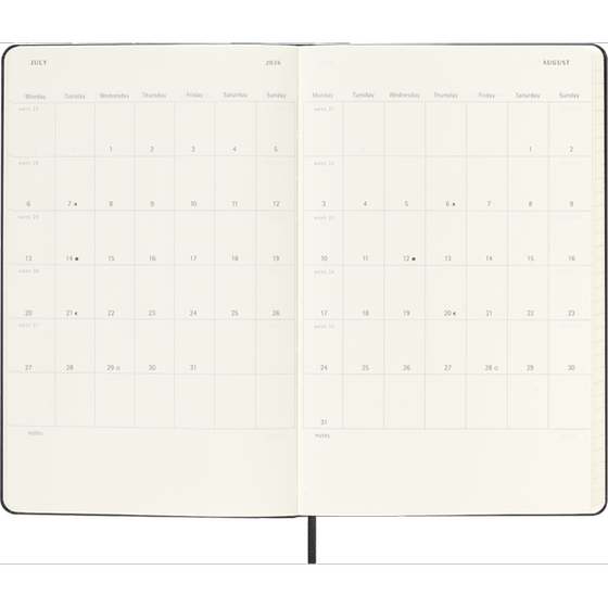 Ημερολόγιο Ημερήσιο Moleskine 2025-2026 18Μ Large Black Hard image 3