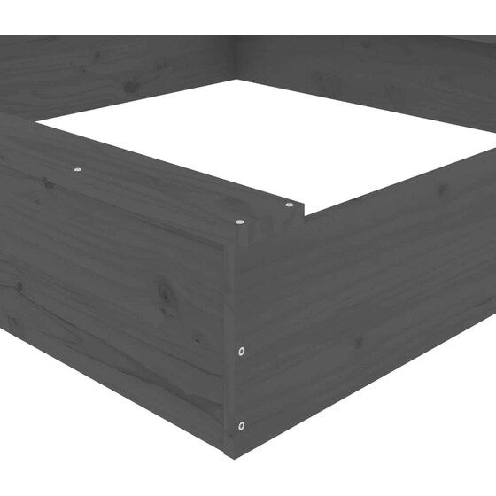 VidaXL Αμμοδόχος με Καθίσματα Τετράγωνη 111x111x20cm Ξύλινη - Γκρι image 6