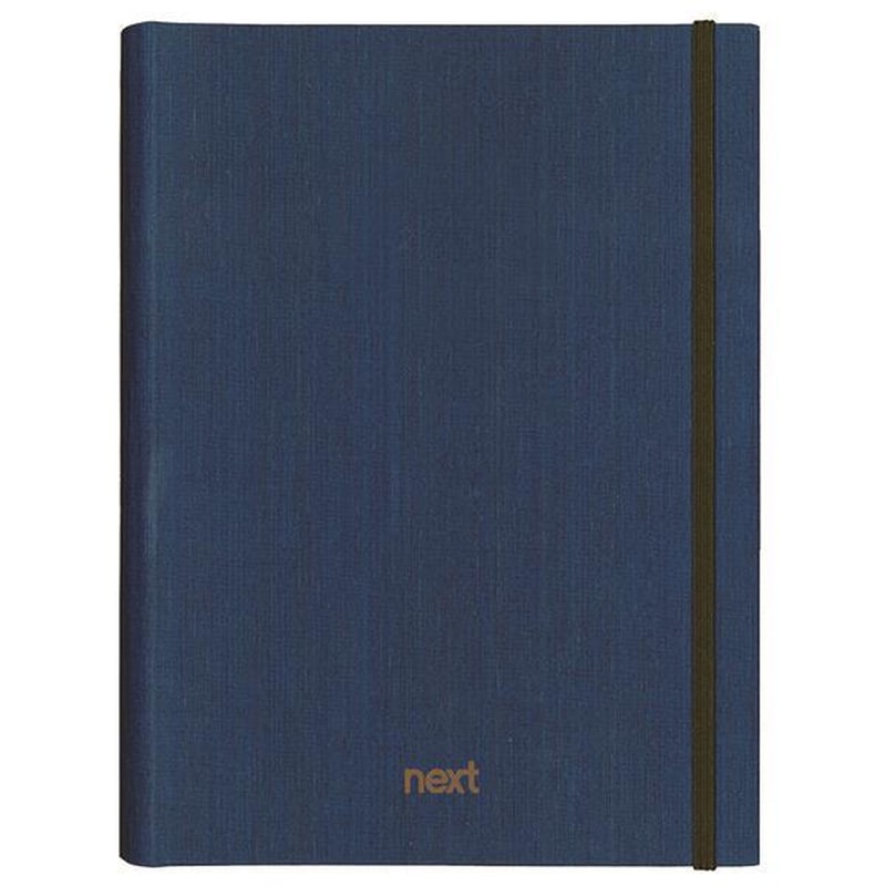 Τετράδιo με Κρυφό Σπιράλ Next 5 Θεμάτων Fabric με Λάστιχο Μπλε 175 Φύλλων NEXT