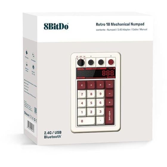 8BitDo Retro 18 Ενσύρματο/Ασύρματο Numpad - Λευκό image 2