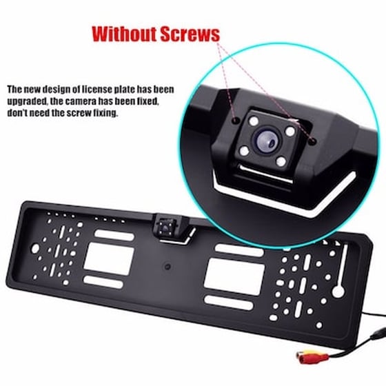 170° Hd Waterproof Car Rear View Reversing Camera Backup Plate Night Vision Parking Ir Led image 2