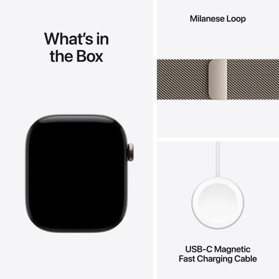 Apple Watch Series 12 GPS + Cellular 46mm Natural Titanium Case with Natural Milanese Loop - S/M image 6