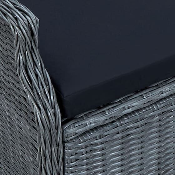 Πολυθρόνα Κήπου Vidaxl Ανακλινόμενη από Συνθετικό Ρατάν με Μαξιλάρια 57x88x100cm - Γκρι image 2