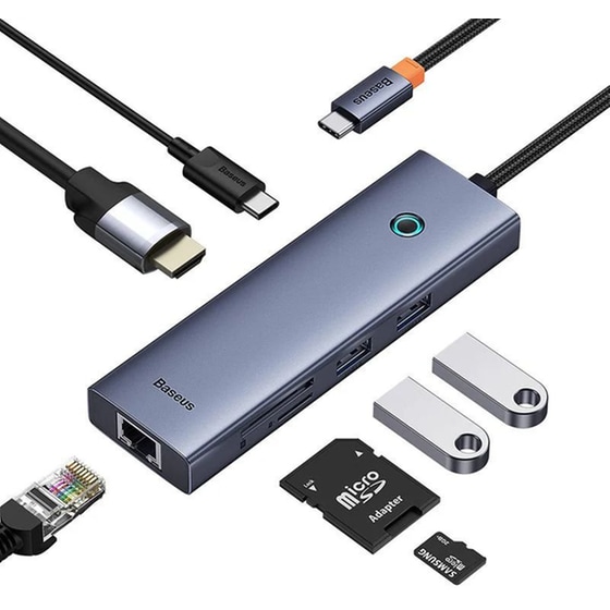 Baseus Flite Series USB Hub 7 σε 1 USB-C - Ανθρακί image 3