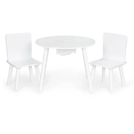 Παιδικό Σετ Με Ξύλινο Στρογγυλό Τραπέζι Και 2 Καρέκλες Ecotoys Wh135 image 0