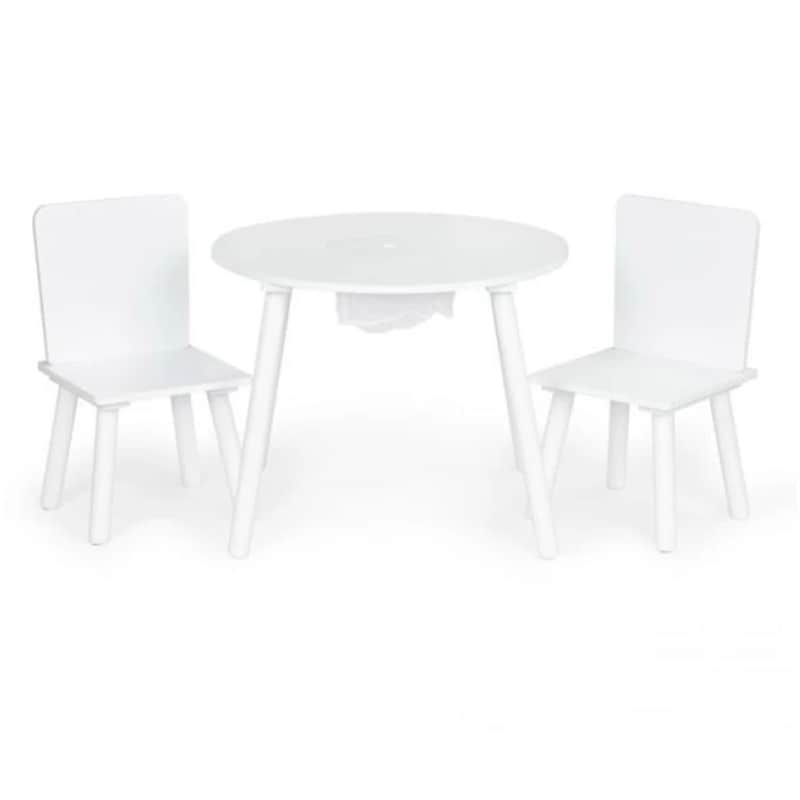 ECOTOYS Παιδικό Σετ Με Ξύλινο Στρογγυλό Τραπέζι Και 2 Καρέκλες Ecotoys Wh135