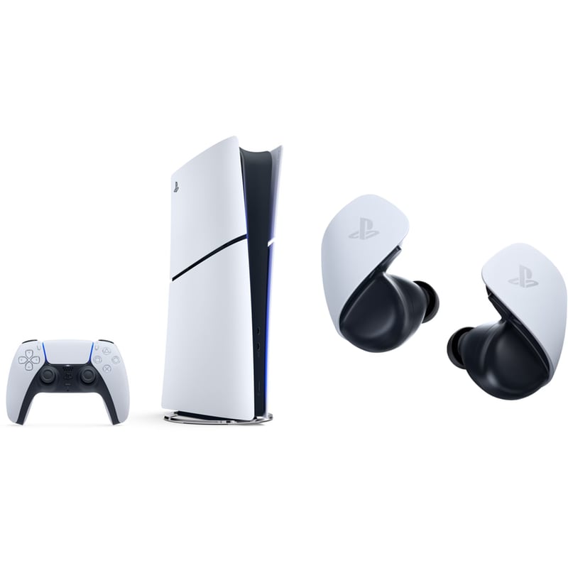 Sony PlayStation 5 Digital Edition - 825GB + Ακουστικά Bluetooth Sony PS5 Pulse Explore Gaming - Λευκά