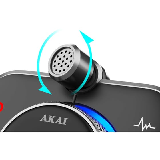 Συσκευή FM Transmitter και Φορτιστής Αυτοκινήτου Akai FMT-95BT - Μαύρο image 3