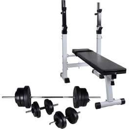 Σετ Ρυθμιζόμενος Πάγκος Γυμναστικής VidaXL 60.5kg - Μαύρος