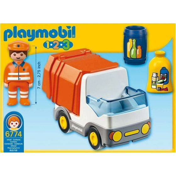 PLAYMOBIL® 1·2·3 Απορριμματοφόρο Όχημα (6774) image 5