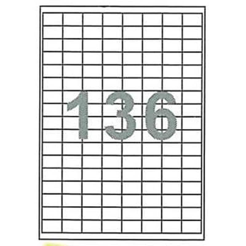 Αυτοκόλλητες Ετικέτες Next Fleks Λευκό (100 Φύλλα - 13.600 Τεμάχια )