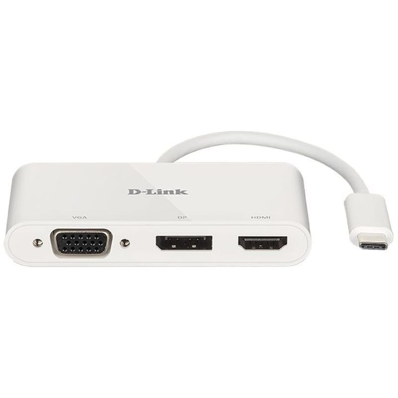 D-LINK Αντάπτορας D-Link DUB-V310 3 σε 1 USB-C σε HDMI/VGA/DisplayPort - Λευκό