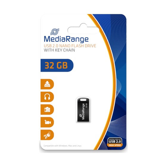 MediaRange MR922 32GB USB 2.0 Μαύρο image 1