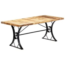 Τραπεζαρία Vidaxl από Μασίφ Ξύλο Μάνγκο 180x90x76 cm - Μαύρο/Καφέ