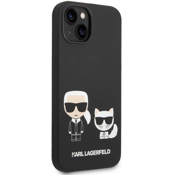 Θήκη Apple iPhone 14 Plus - Karl Lagerfeld Silicone Case Karl+Choupette - Black image 4