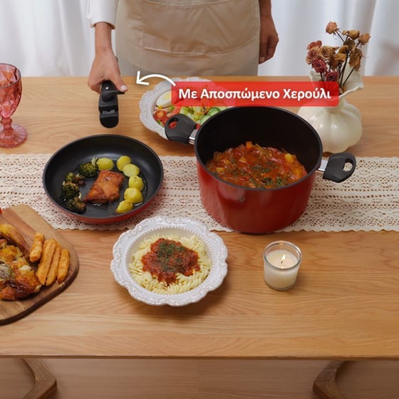 Σετ Μαγειρικά Σκεύη HOMEVERO HV-1013R 13 τμχ Κόκκινο image 4