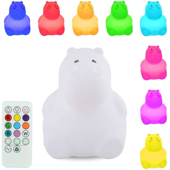 Παιδικό Φωτάκι Νυκτός Led Ango Hippo ANG-215 - Λευκό image 3