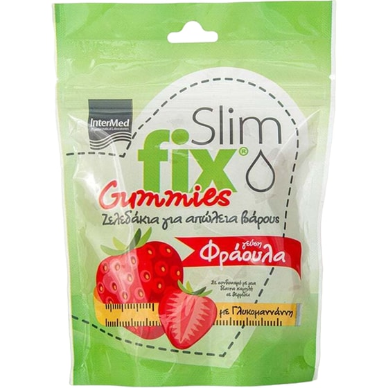 Ειδικό Συμπλήρωμα Διατροφής Intermed Slim Fix Gummies Φράουλα - 42 τεμάχια image 0