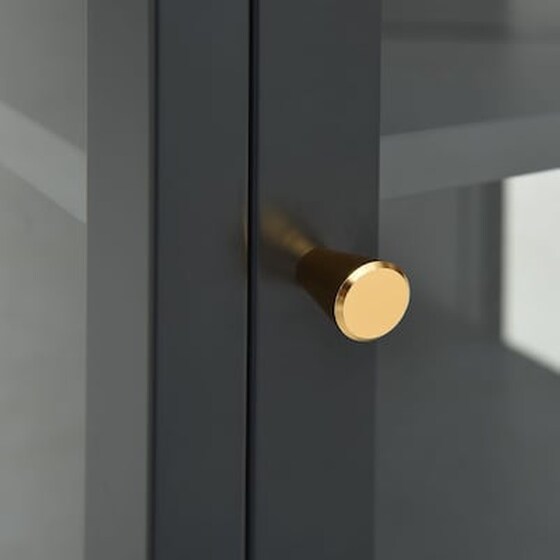 Vidaxl Μπουφές Ανθρακί 38 X 35 X 70 Εκ. Από Ατσάλι Και Γυαλί image 3
